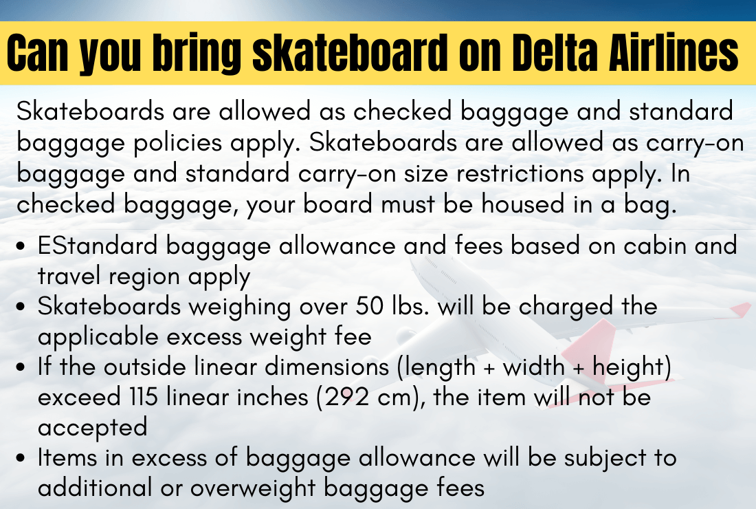 can you bring a skateboard on delta airlines