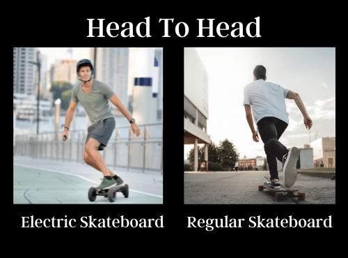 Electric Skateboard vs Skateboard